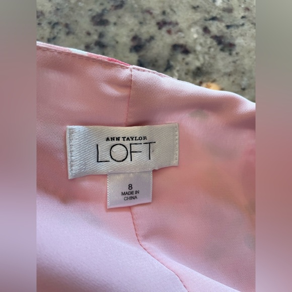 Women’s 100% silk LOFT rose print dress size 8 - Picture 5 of 6